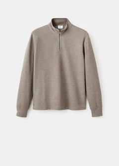 Regular-fit zip-up hoodie — Sand 6
