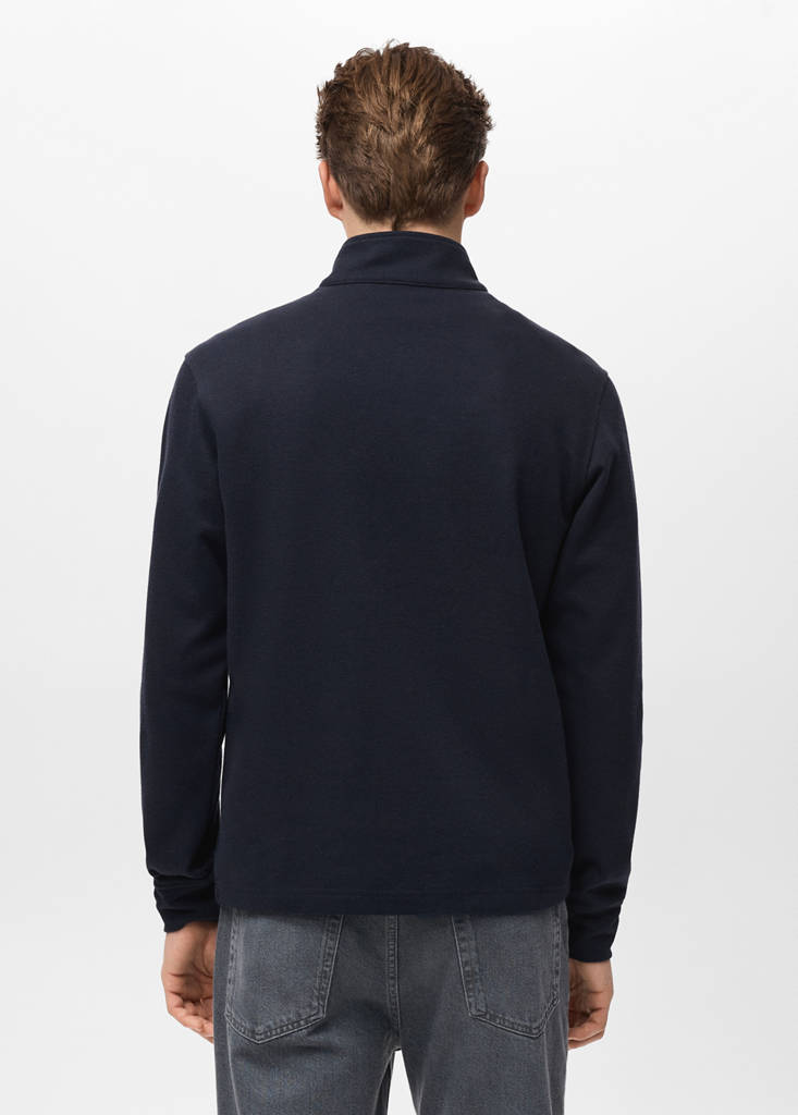 Regular-fit zip-up hoodie — Navy