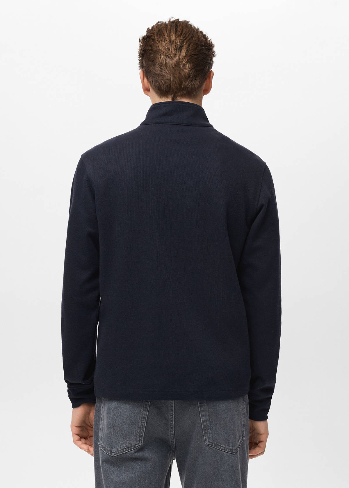 Regular-fit zip-up hoodie — Navy