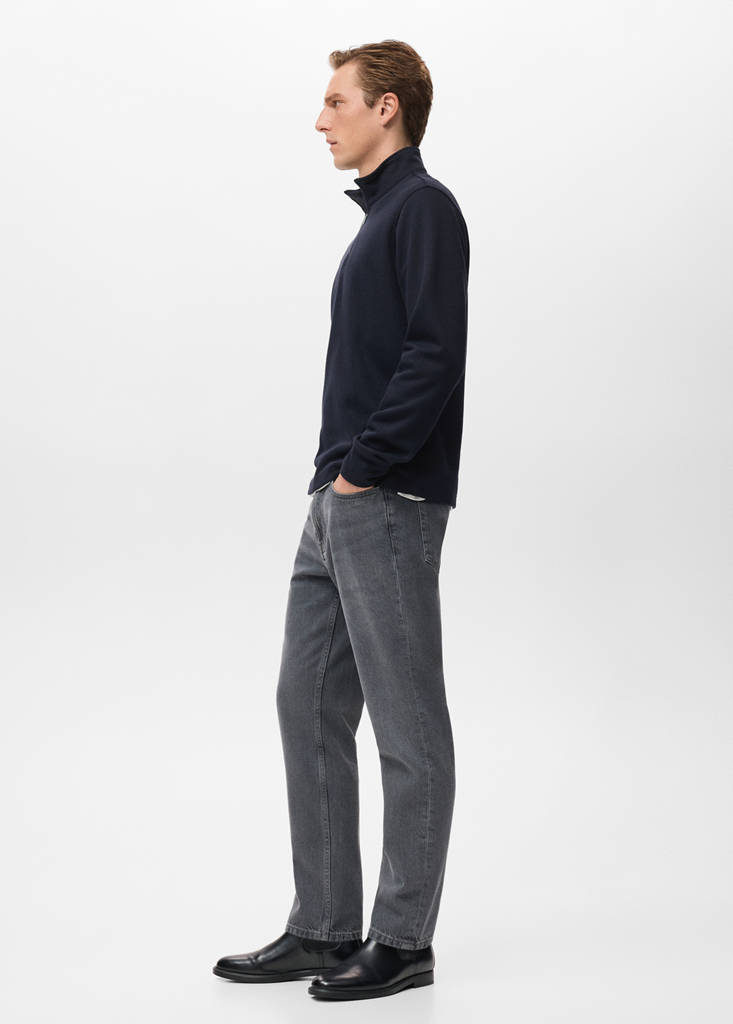 Regular-fit zip-up hoodie — Navy