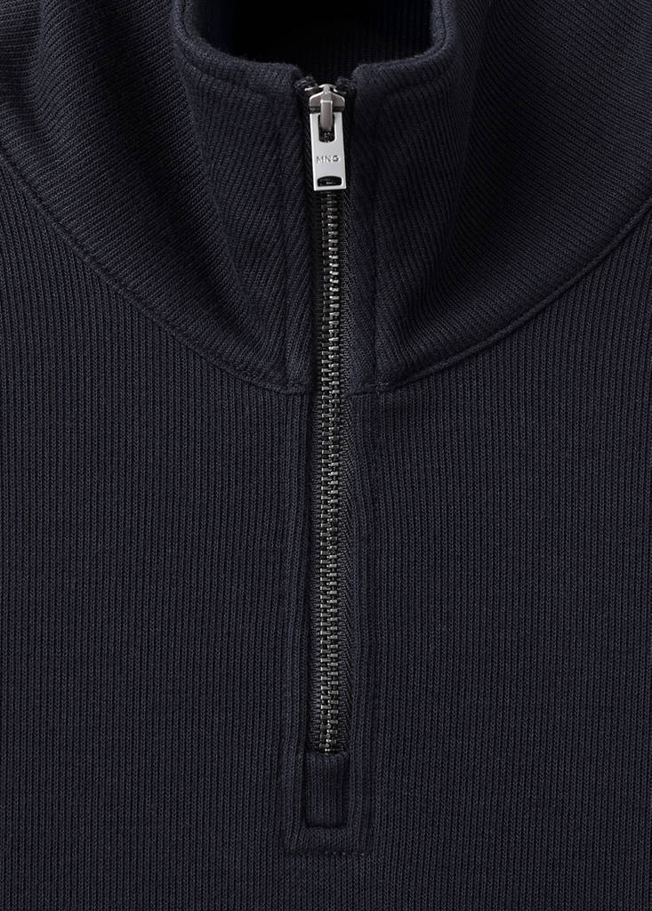 Regular-fit zip-up hoodie — Navy
