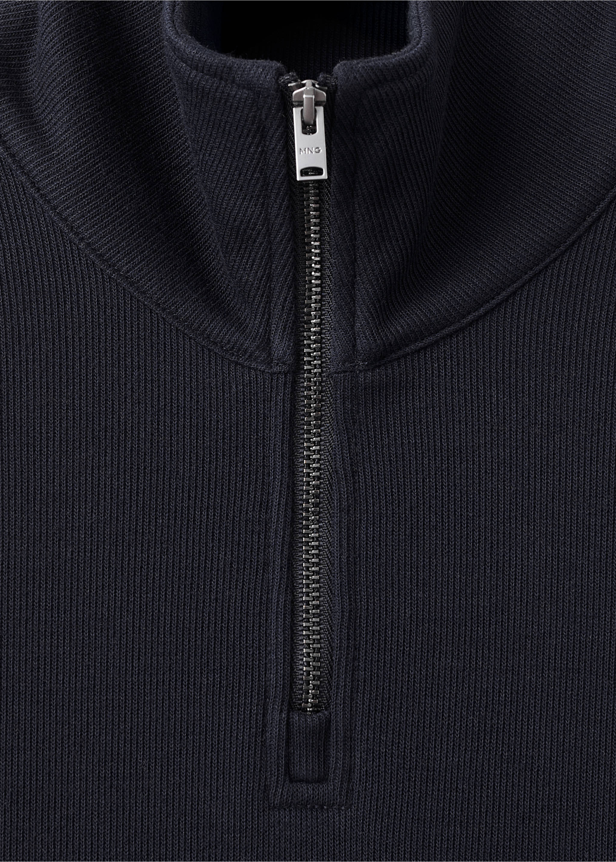 Sudadera cremallera regular fit - Detalle del artículo 8, Azul marino. Ref: 17037898-00.