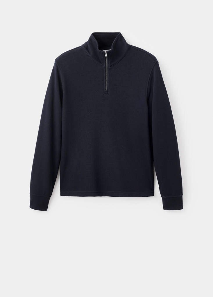 Regular-fit zip-up hoodie — Navy