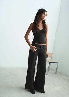 Wide leg jeans with glitter — Black 1