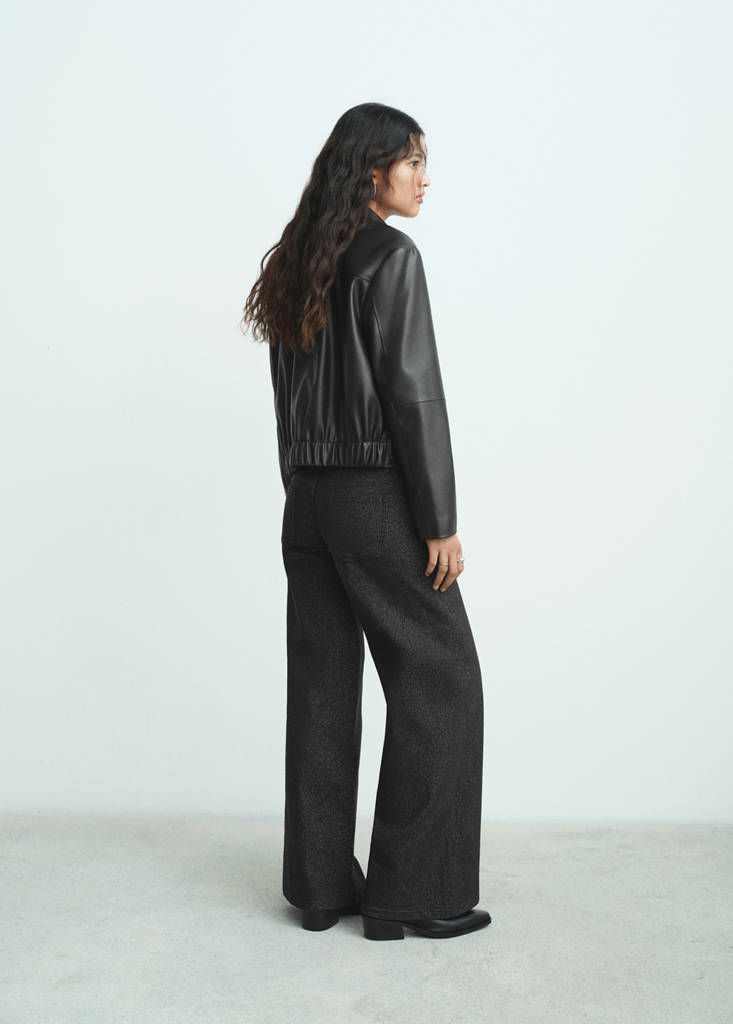 Wide leg jeans with glitter — Black