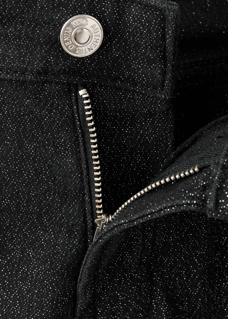 Wide leg jeans with glitter — Black