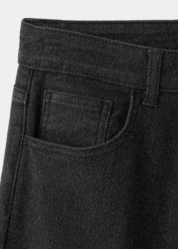 Wide leg jeans with glitter — Black