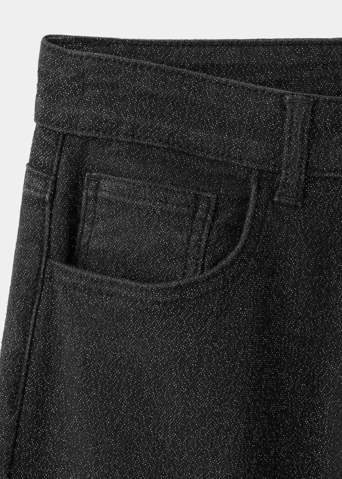 Wide leg jeans with glitter — Black