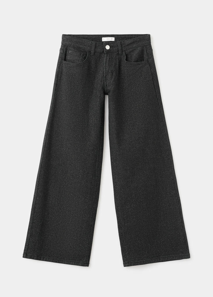 Wide leg jeans with glitter — Black