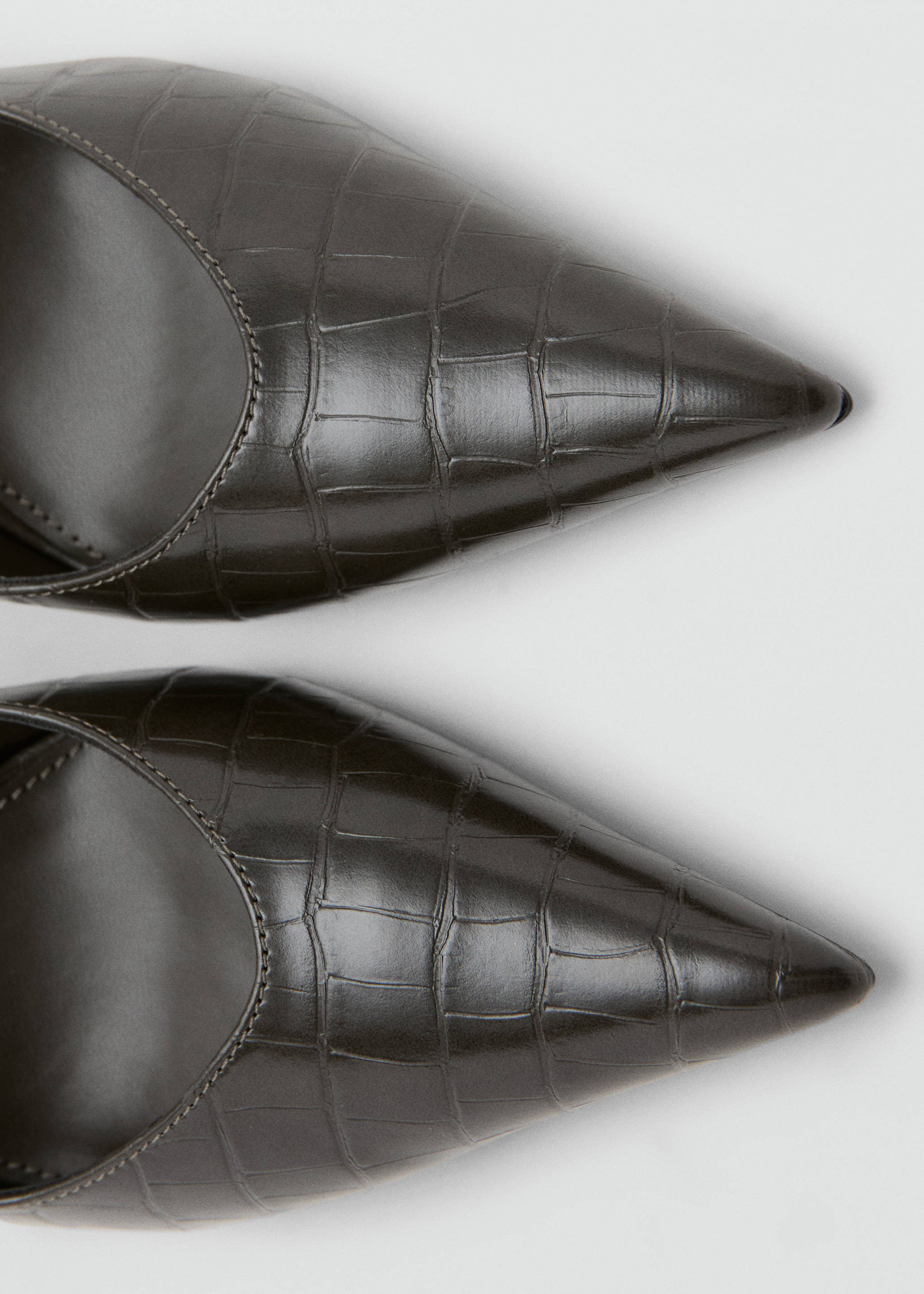 鳄鱼纹高跟鞋 - null