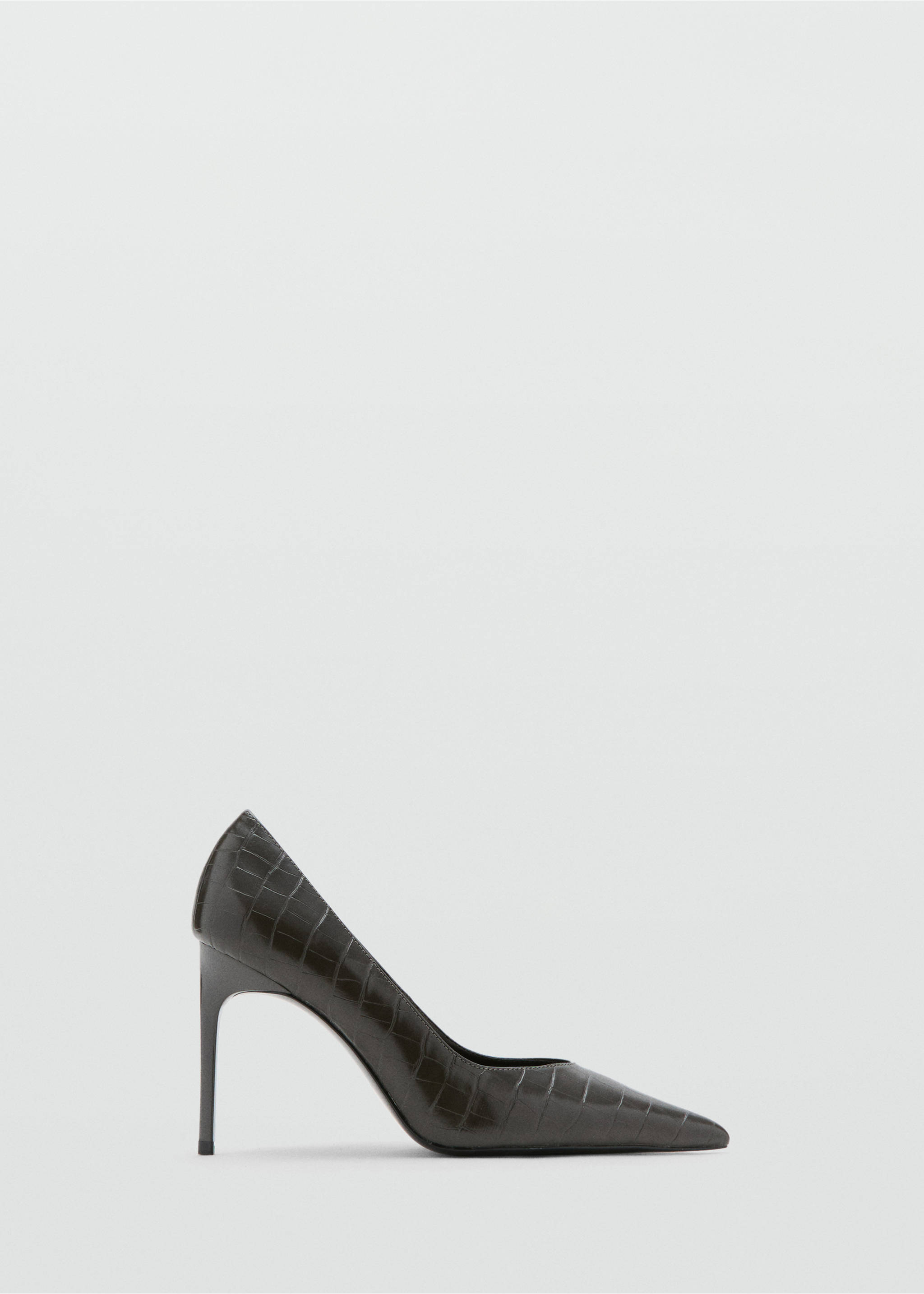 Croc-effect heeled shoes - Article without model, Light Heather Grey. Ref: 17037902-00.