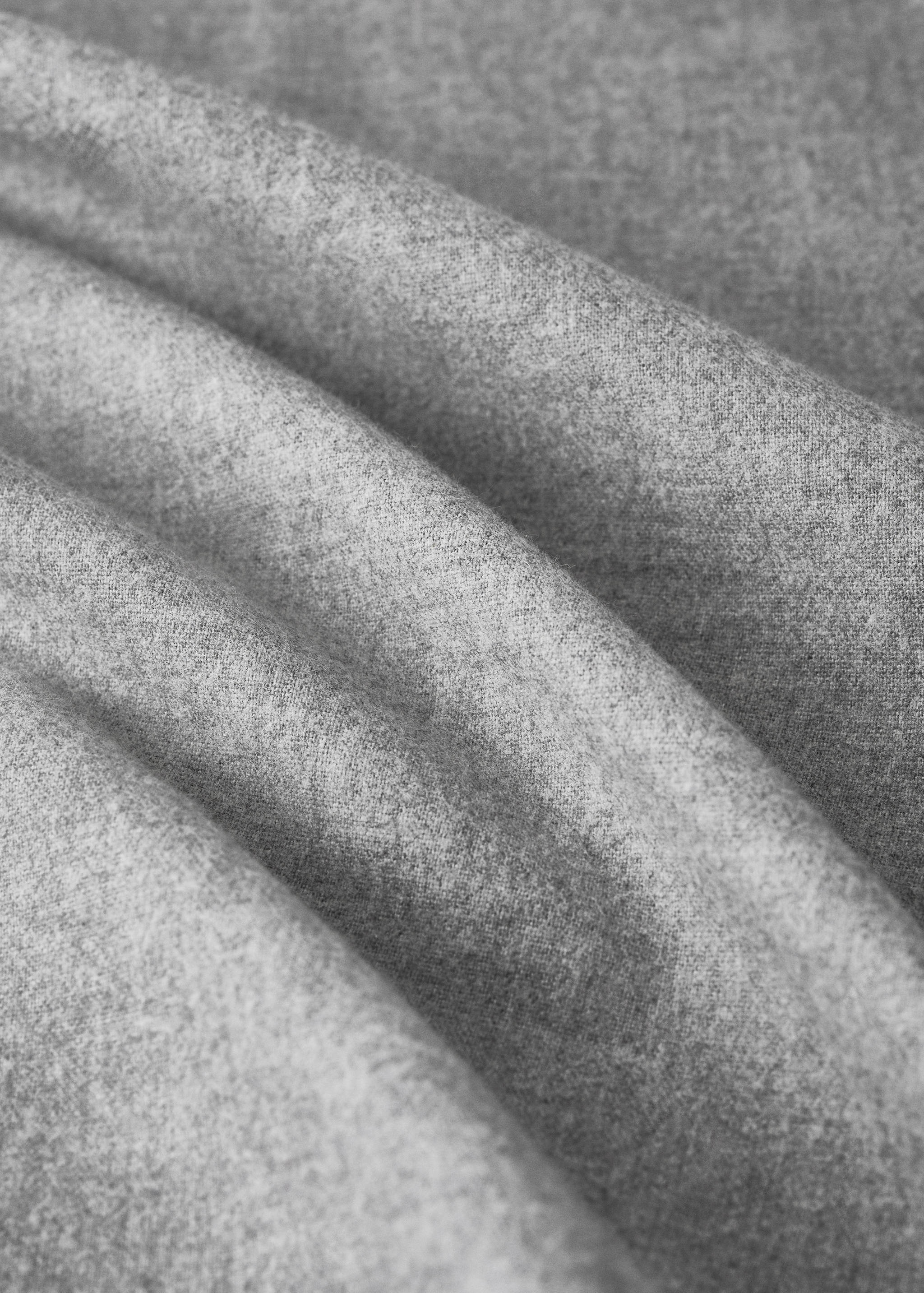 Melange-yarn fine-striped cotton fitted sheet for cot - Details of the article 1