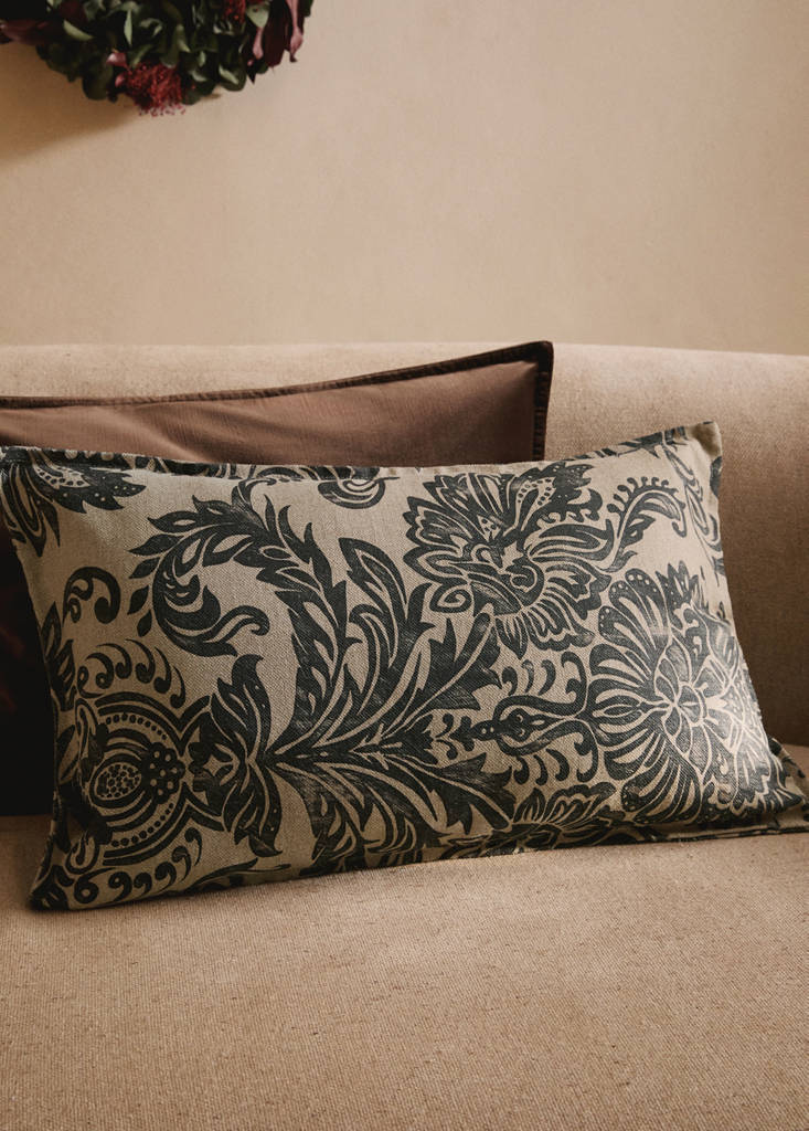 MANGO HOME - Housse de coussin imprimé damassé 40x60 cm gris - 40x60cm