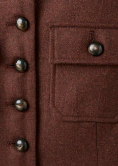 Wool jacket with band collar and pockets — Tobacco Brown 8