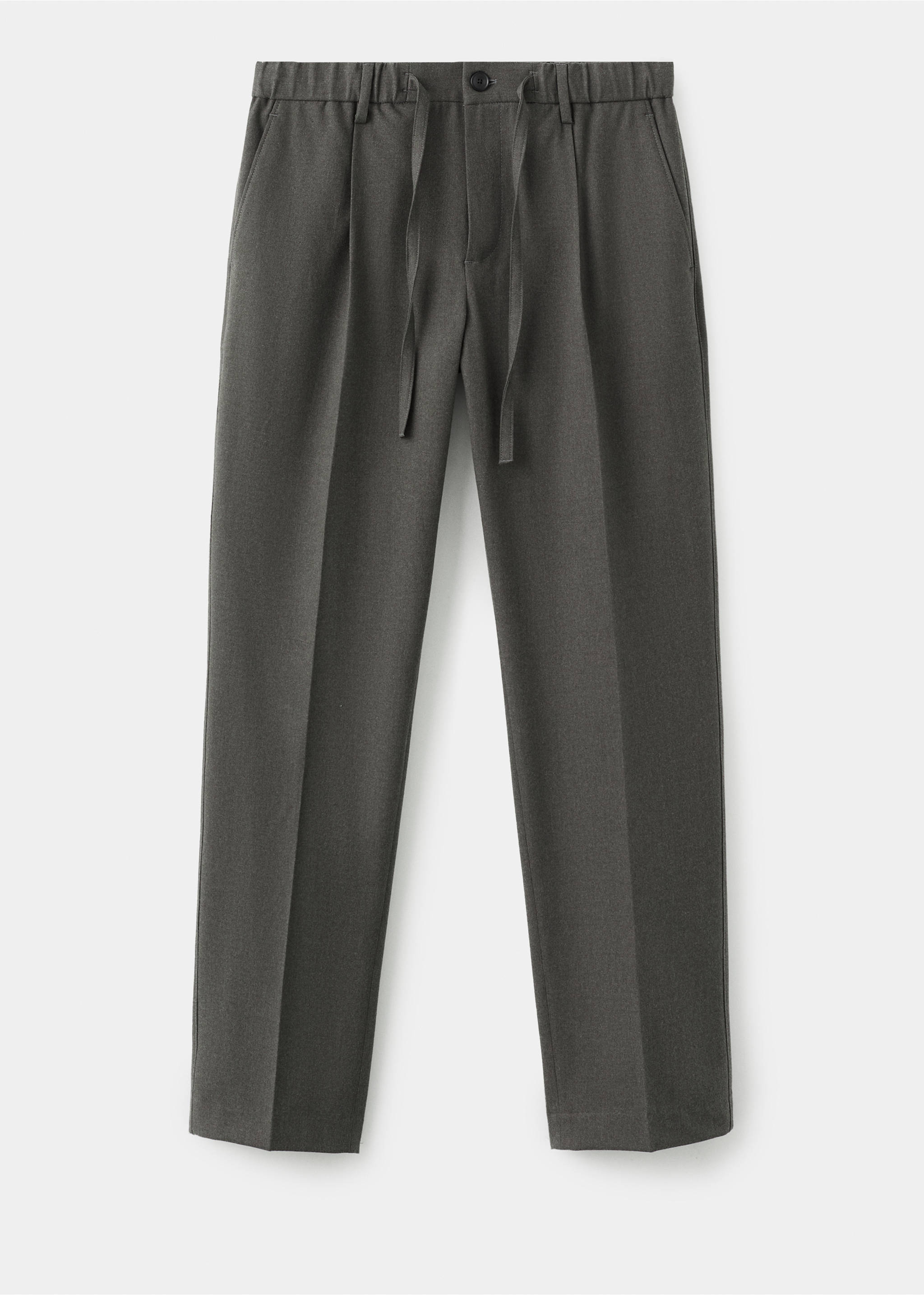 Брюки regular fit с защипами и шнуром - Изделие без модели, Коричневый средний. Ref: 17037913-00.