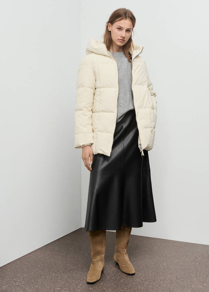 Hood puffer coat — Vanilla