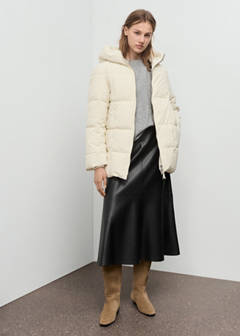 Hood puffer coat — Vanilla 2