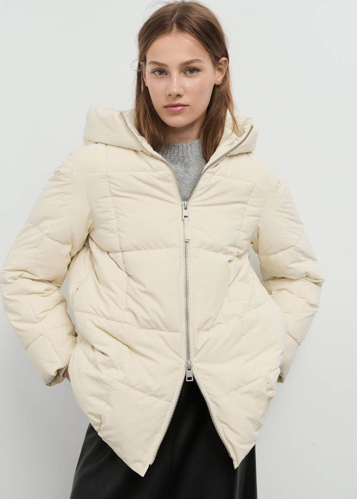Hood puffer coat — Vanilla