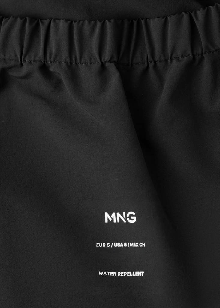 Hood puffer coat — Black