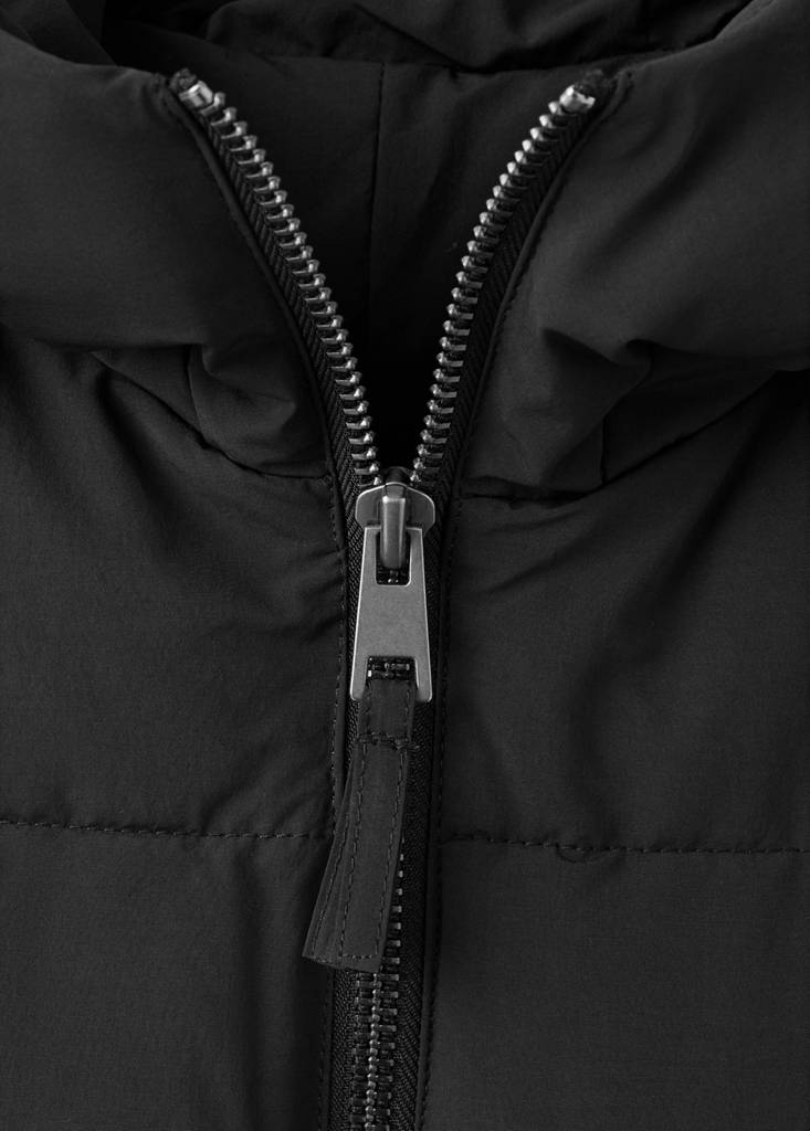 Hood puffer coat — Black