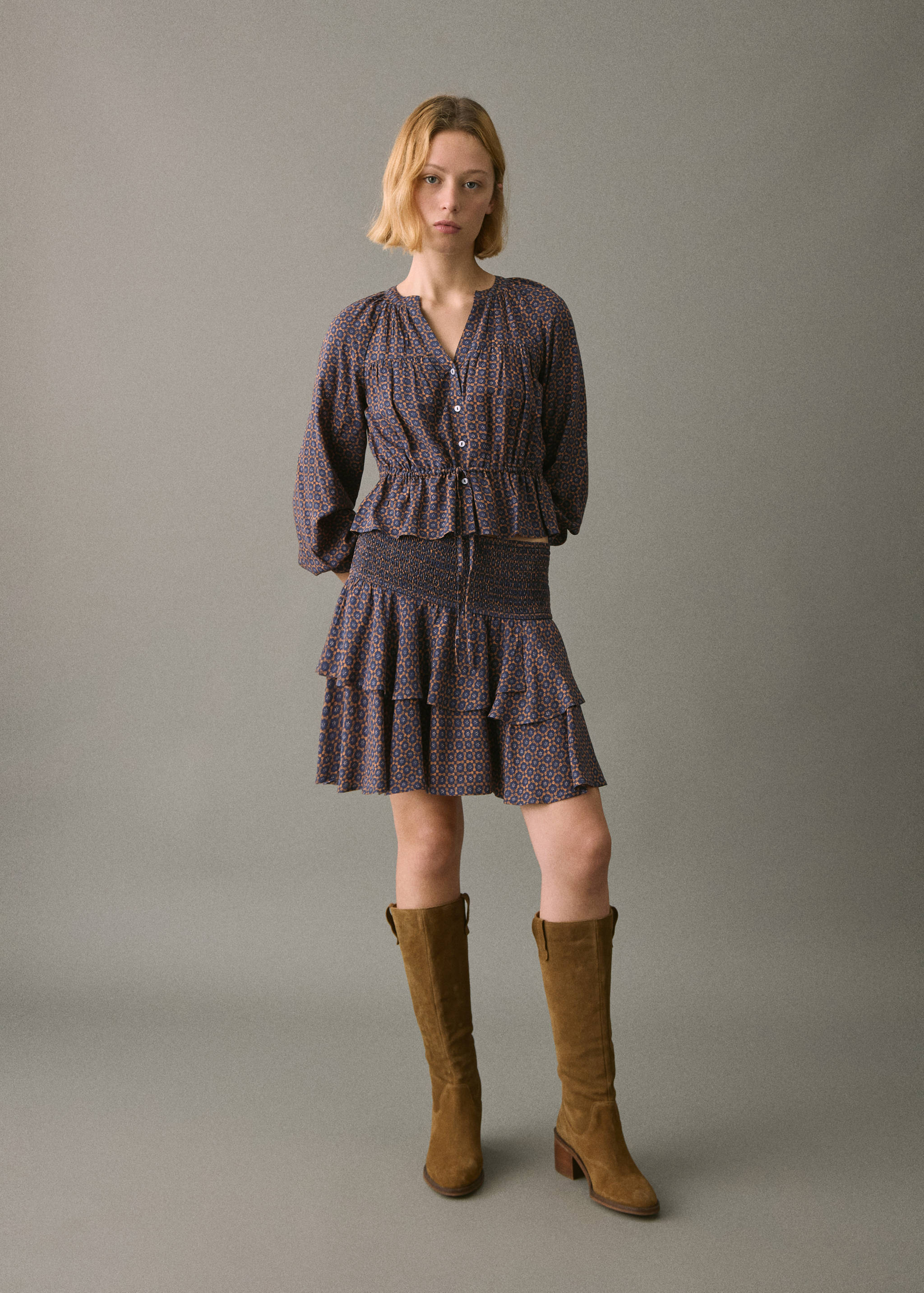 Printed ruffle skirt - Details of the article 2