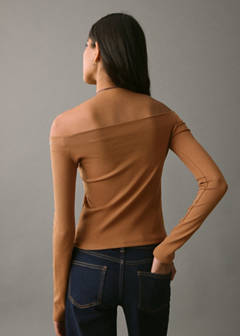 Strapless studded t-shirt — Medium Brown 6
