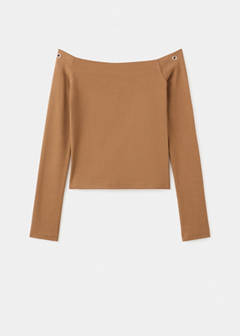 Strapless studded t-shirt — Medium Brown 3