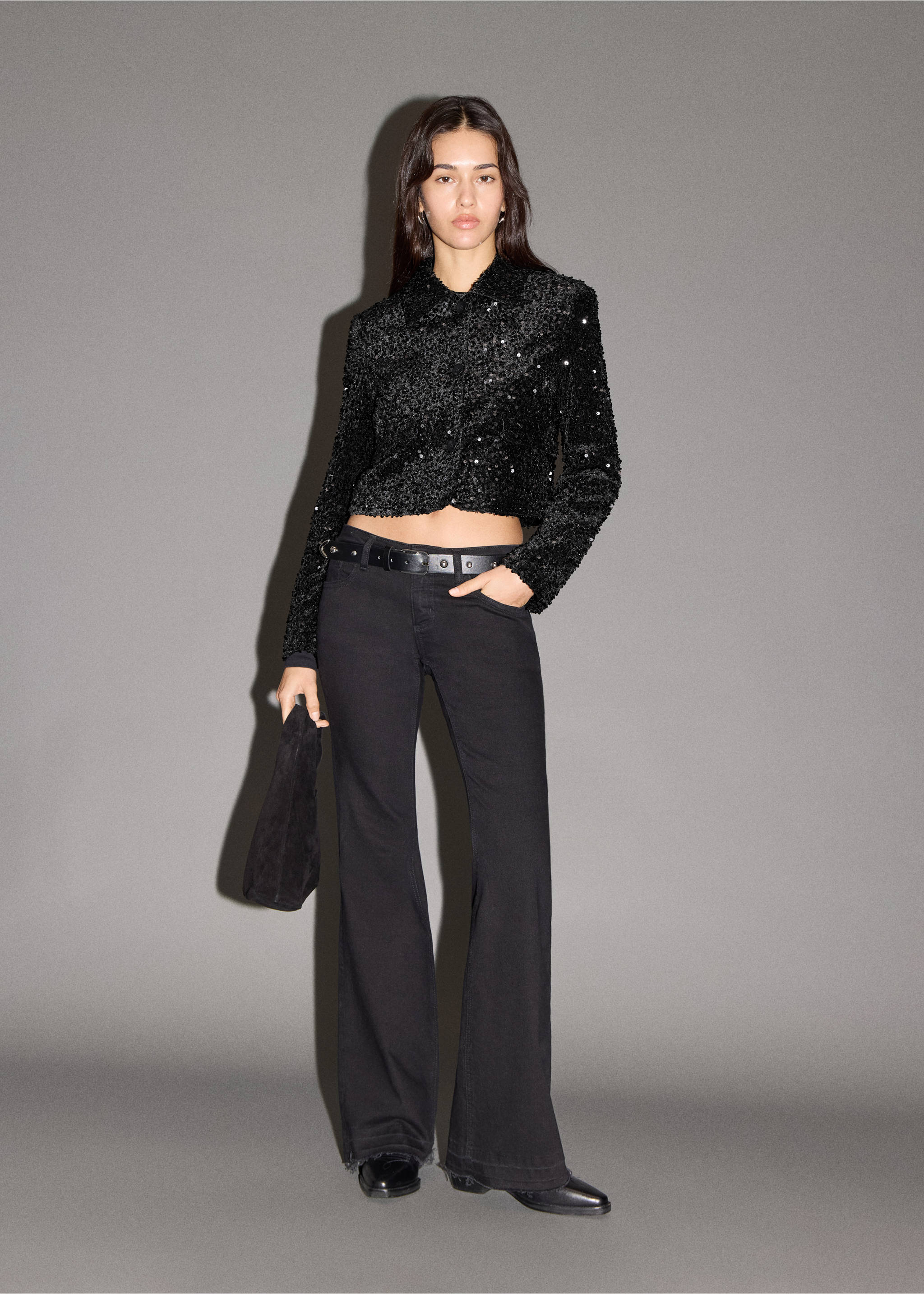 Blazer traje lentejuelas - Plano general, Negro. Ref: 17038273-00.
