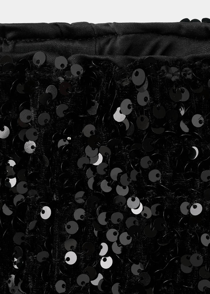 Sequin flared trousers — Black