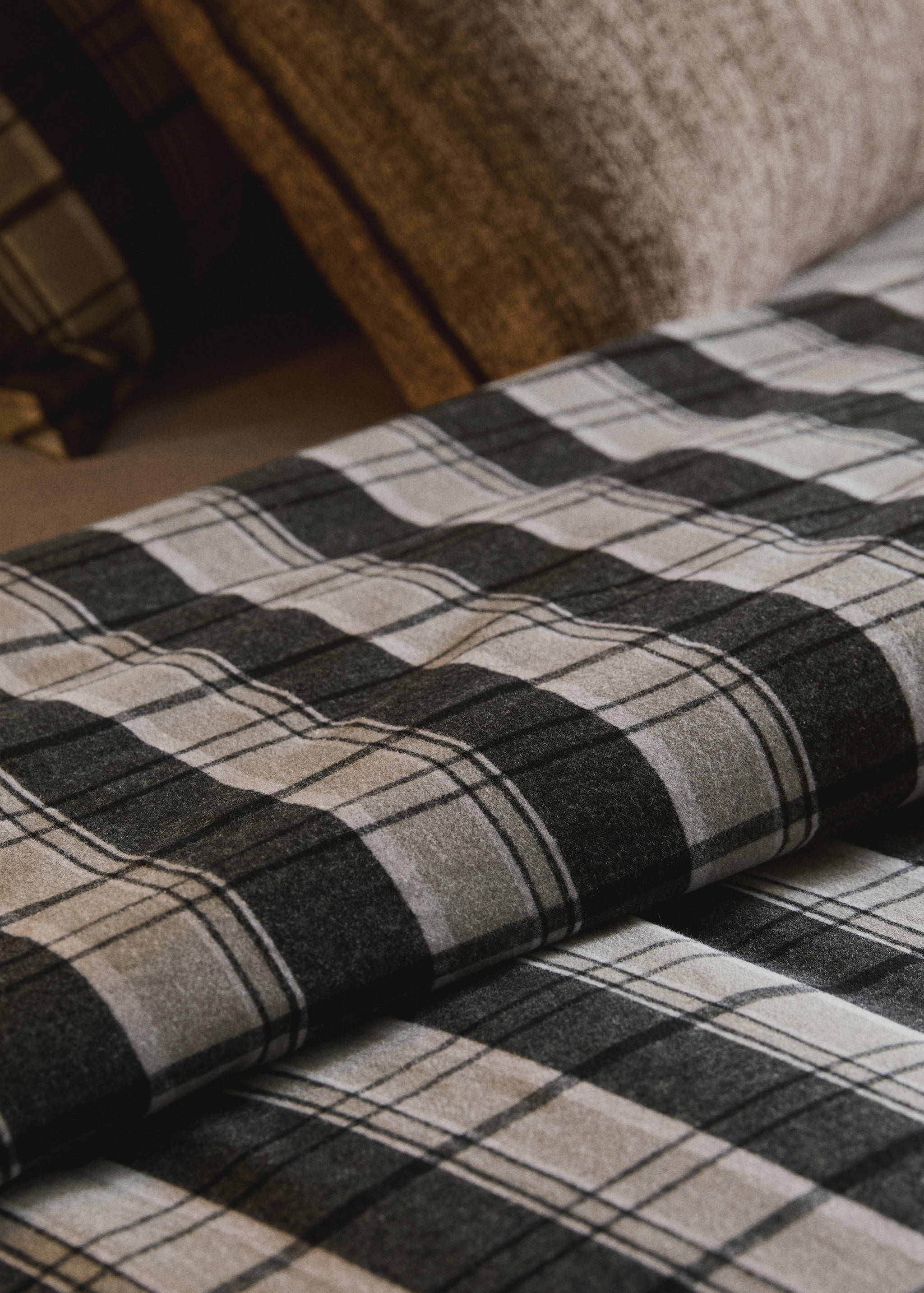 Flannel cotton melange-yarn duvet cover with check pattern for 135/140 cm bed - Details of the article 7