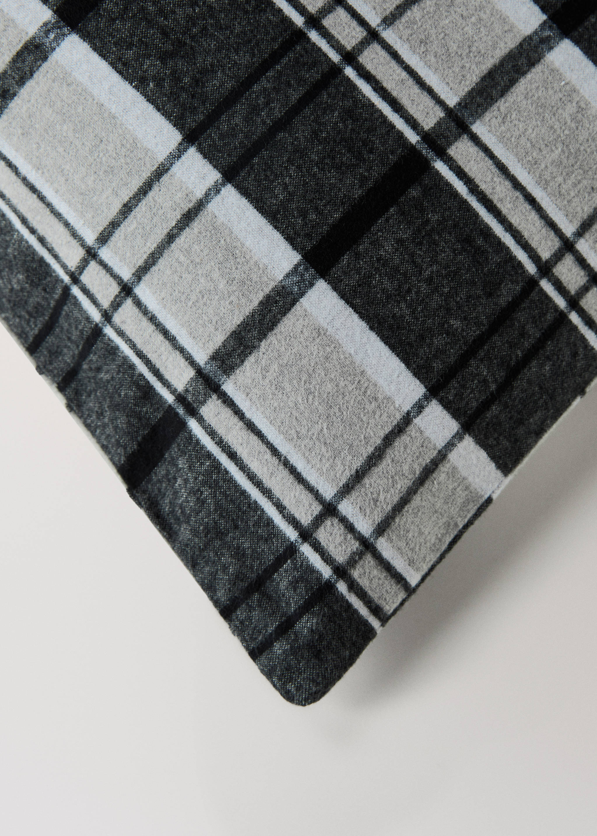 Flannel cotton melange-yarn duvet cover with check pattern for 135/140 cm bed - Details of the article 3