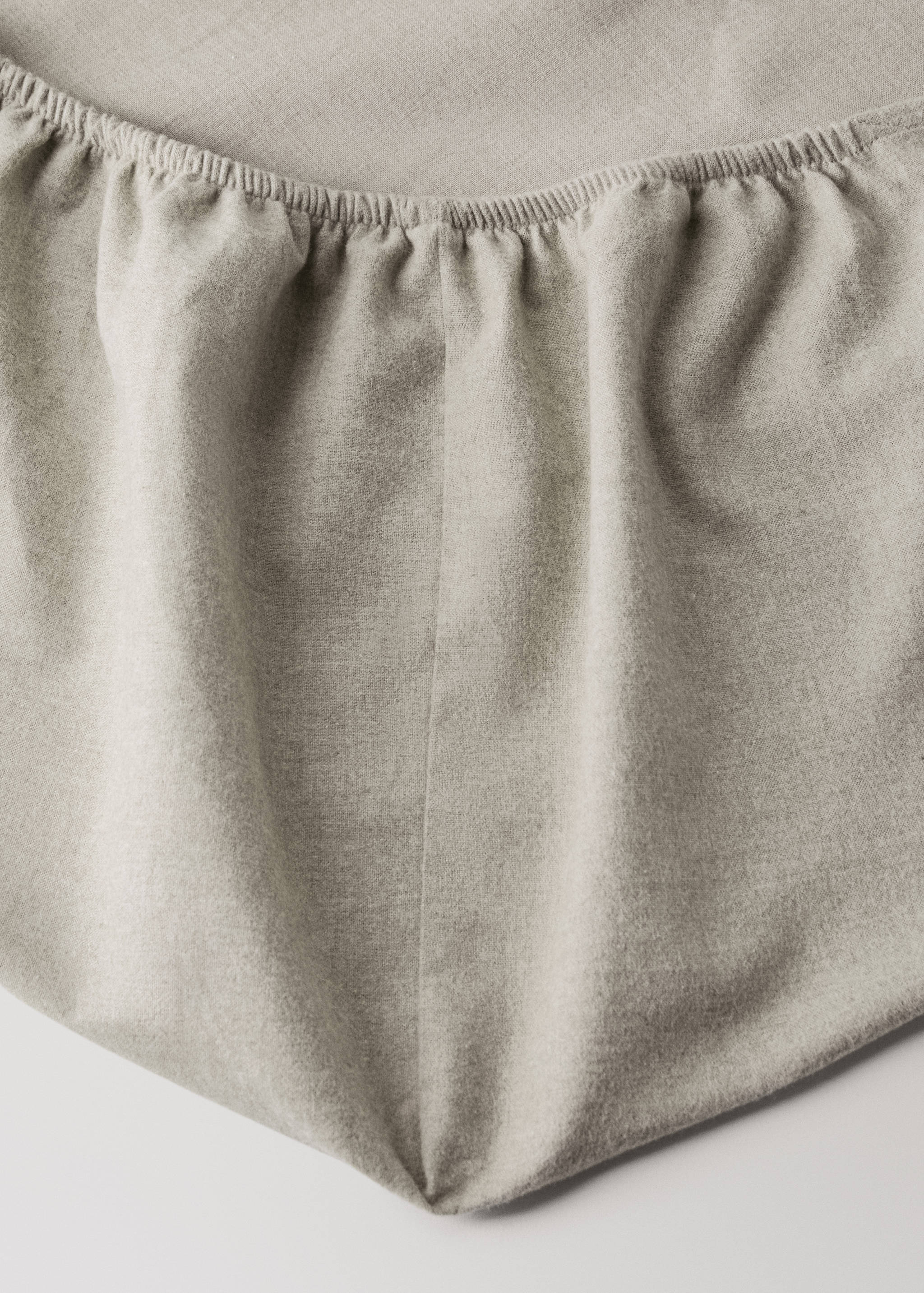 Flannel cotton melange-yarn fitted sheet for 180 cm bed - Details of the article 1