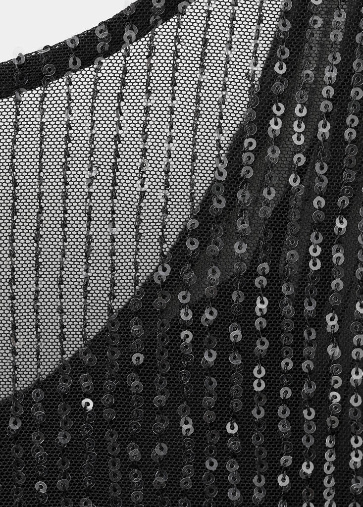 Short dress with sequins — Black