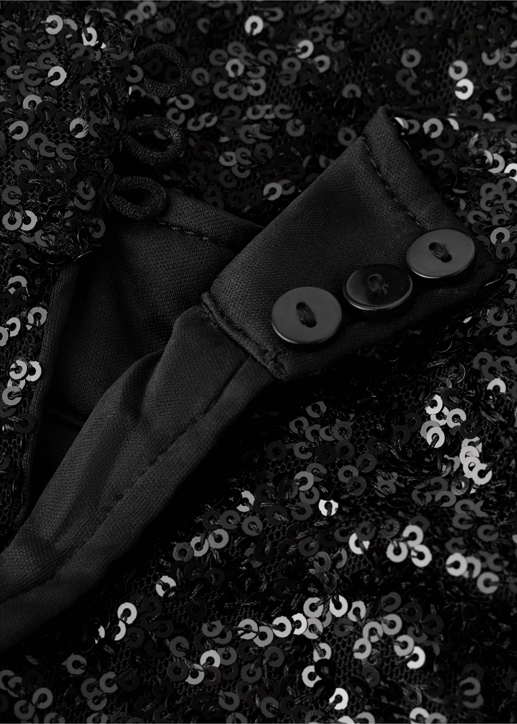 Vestido asimétrico lentejuelas - Detalle del artículo 8, Negro. Ref: 17038281-00.