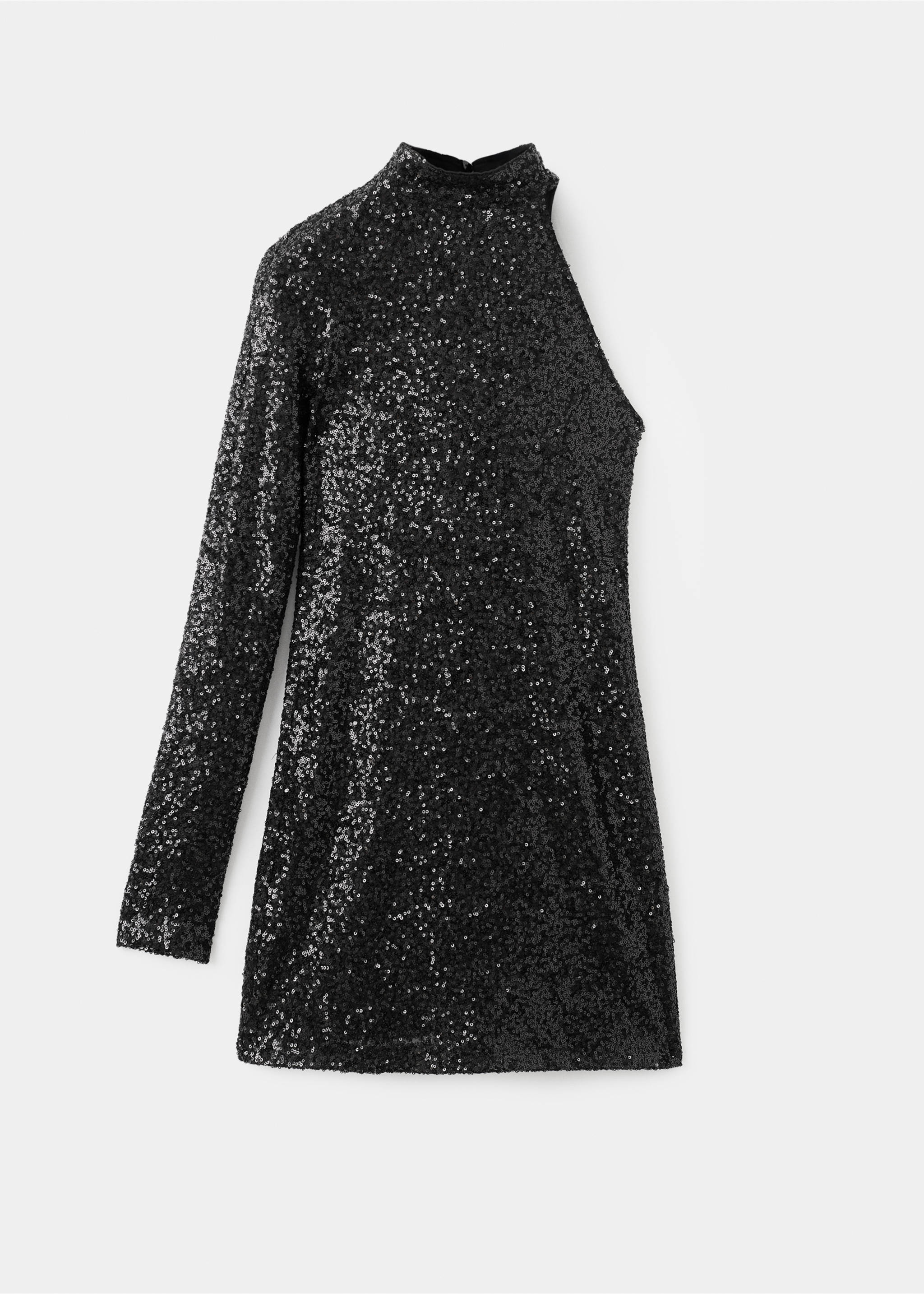 Vestido asimétrico lentejuelas - Artículo sin modelo, Negro. Ref: 17038281-00.