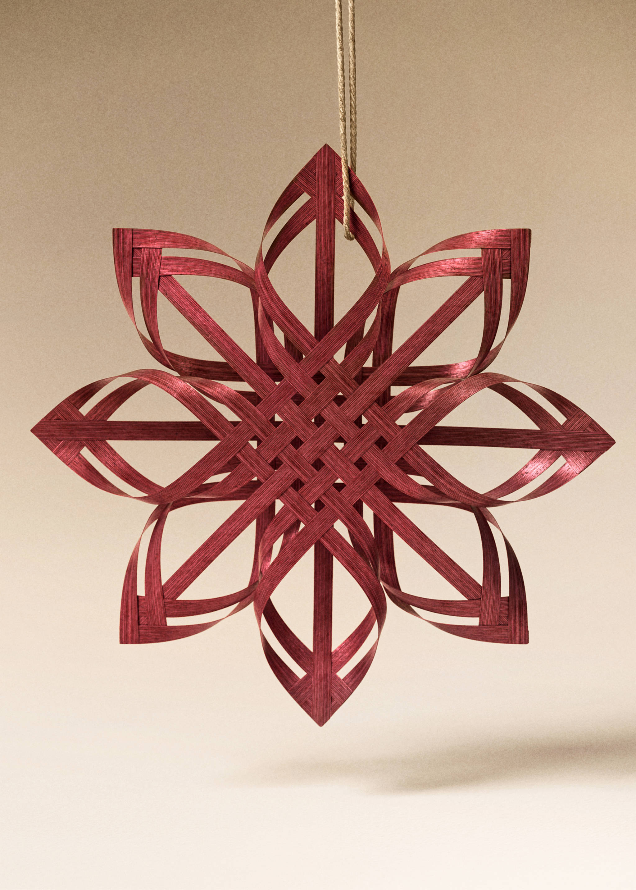 100% bamboo star tree decoration - General plane