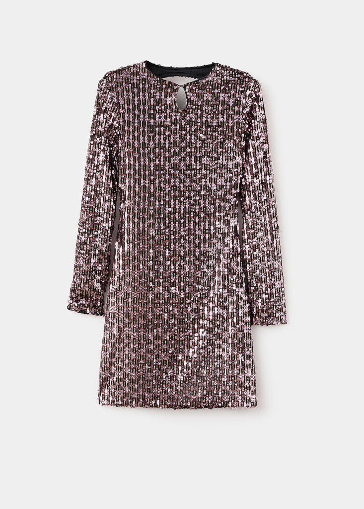 Short dress with sequins — Pink