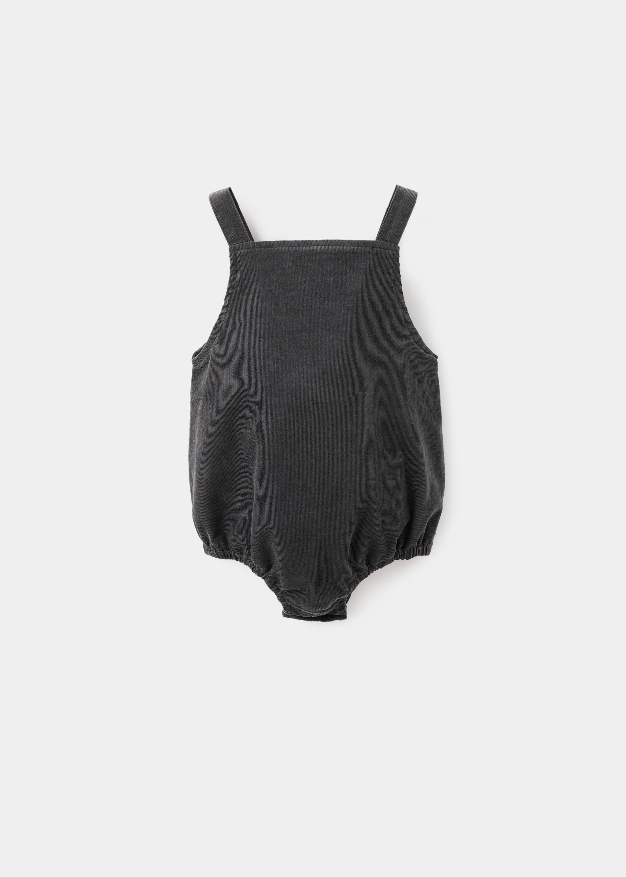 Corduroy romper - Reverse of the article, Charcoal. Ref: 17038633-00.
