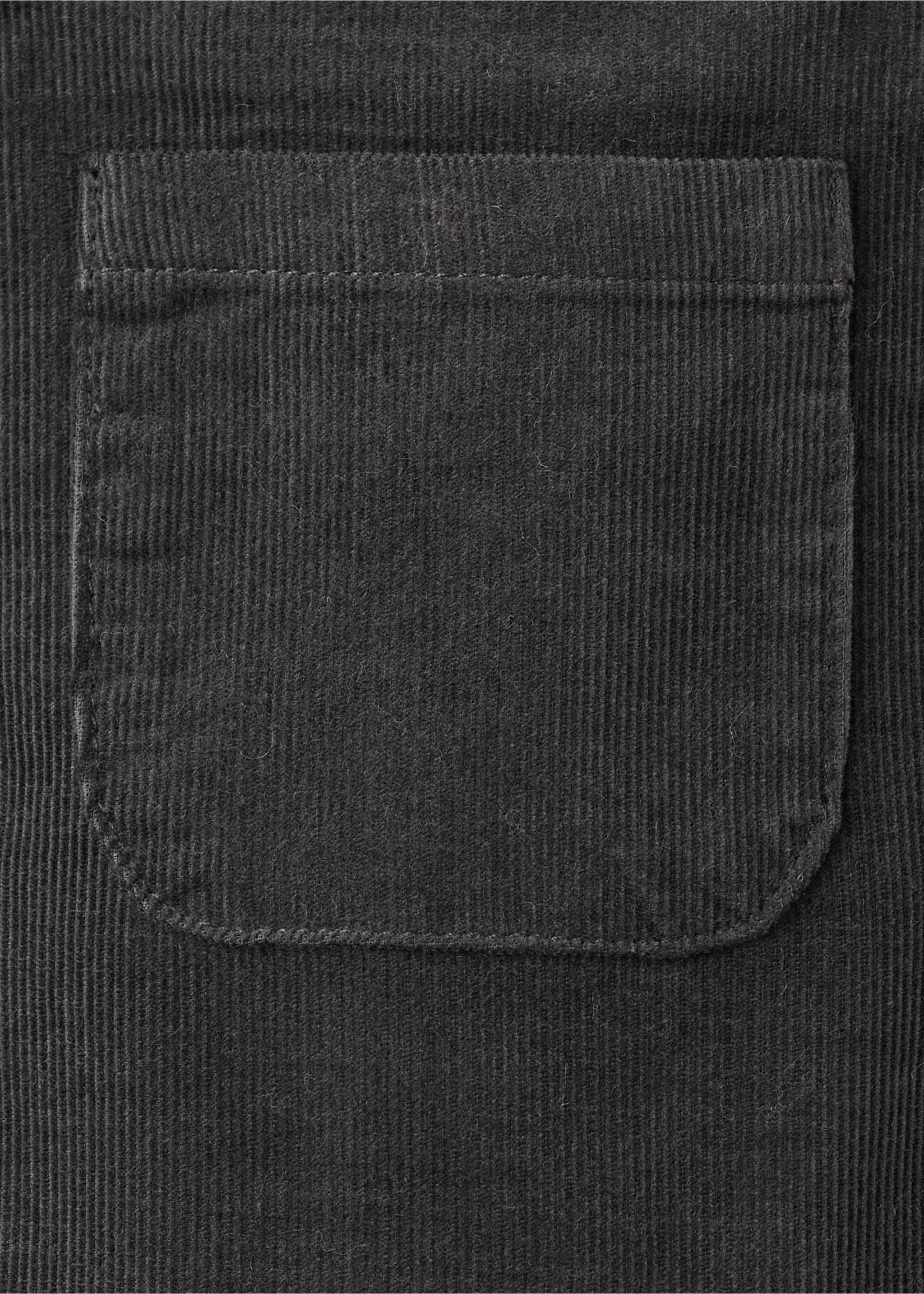 Corduroy romper - Details of the article 8, Charcoal. Ref: 17038633-00.