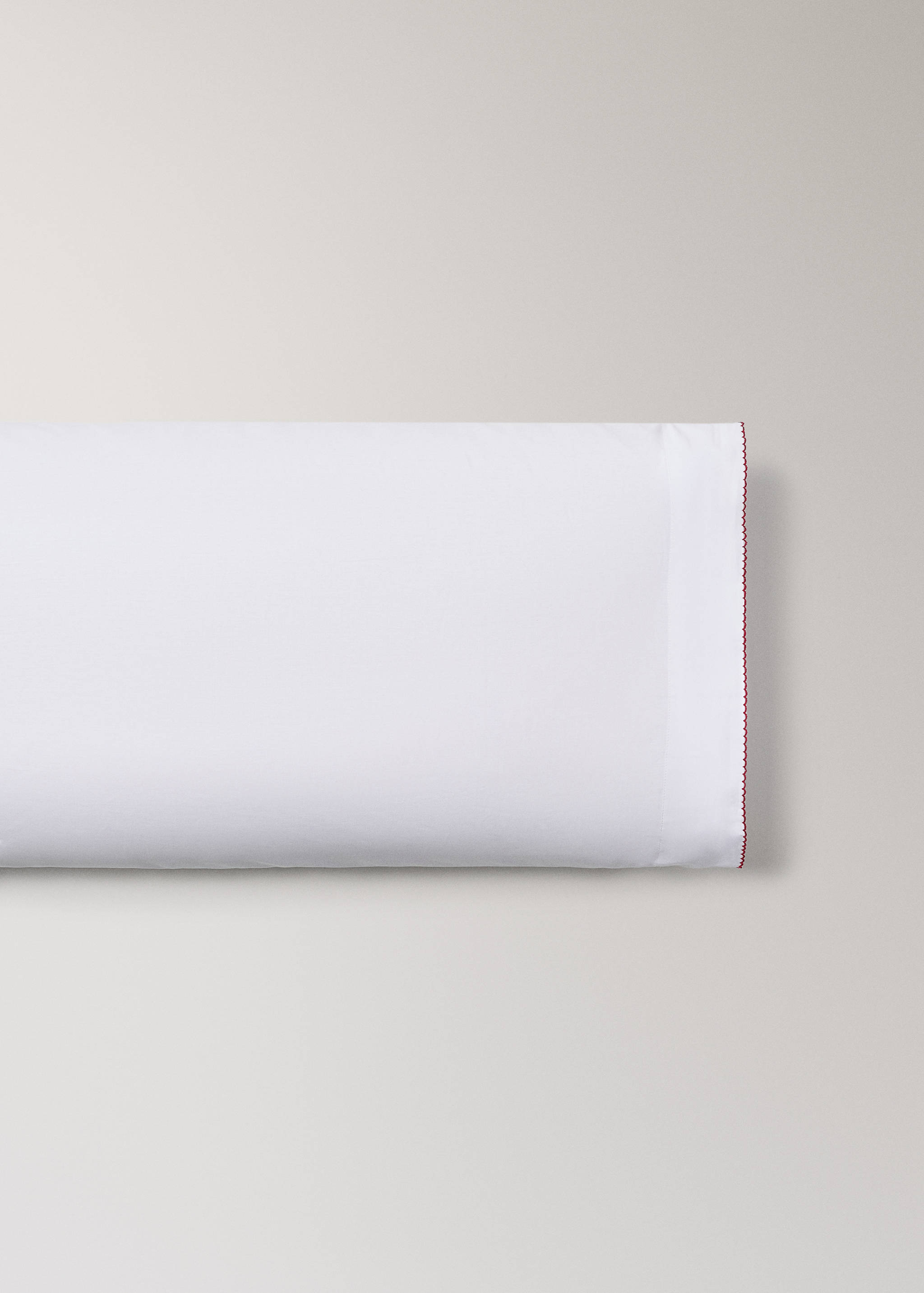 Percale cotton children's pillowcase with contrasting picot detail 45x110cm - Article without model