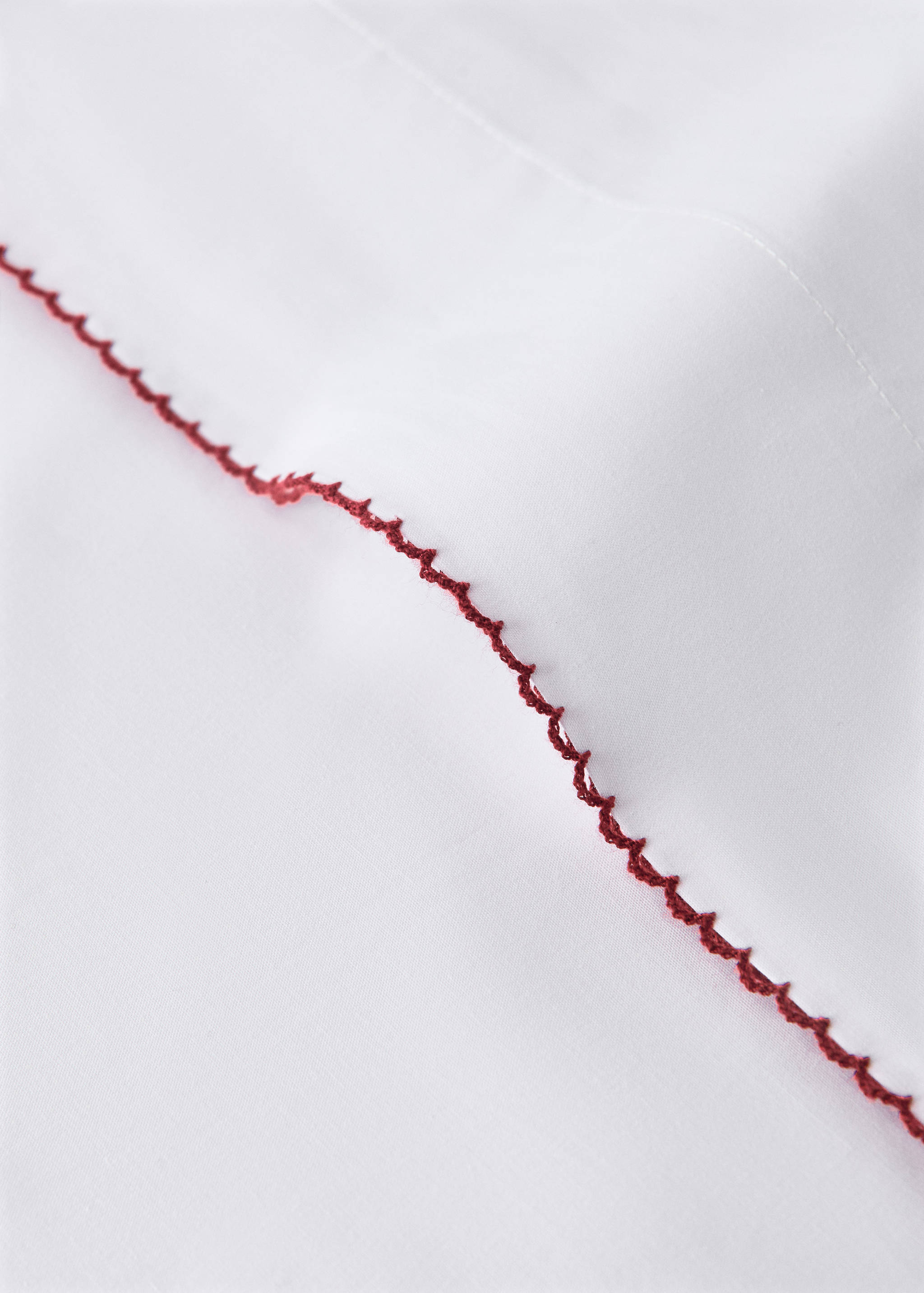 Percale cotton children's pillowcase with contrasting picot detail 45x110cm - Details of the article 2