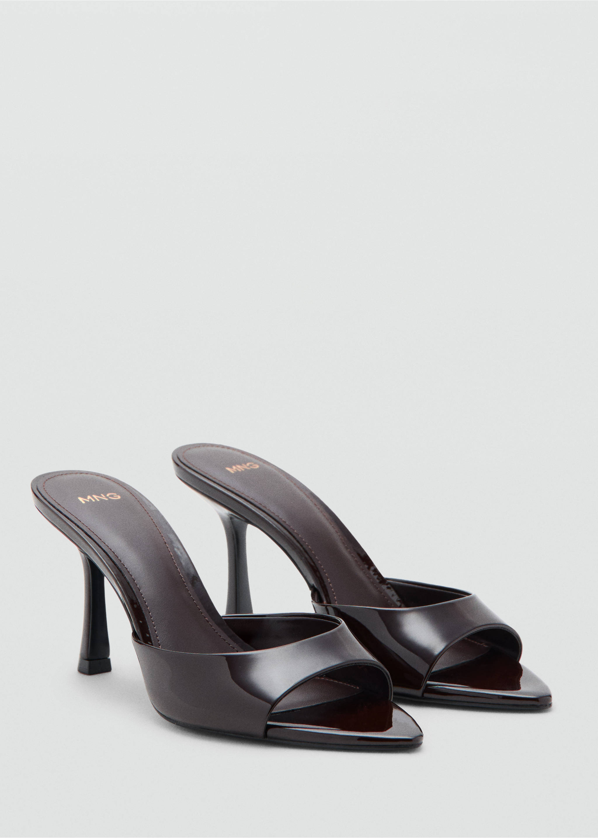 Patent leather high-heeled sandals - Medium plane, Burgundy. Ref: 17038637-00.