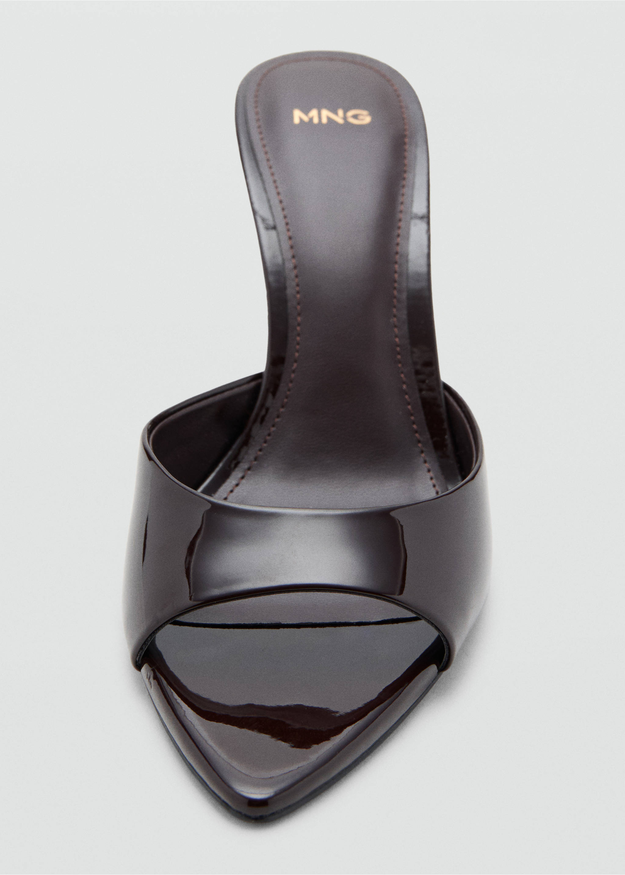 Patent leather high-heeled sandals - Details of the article 3, Burgundy. Ref: 17038637-00.