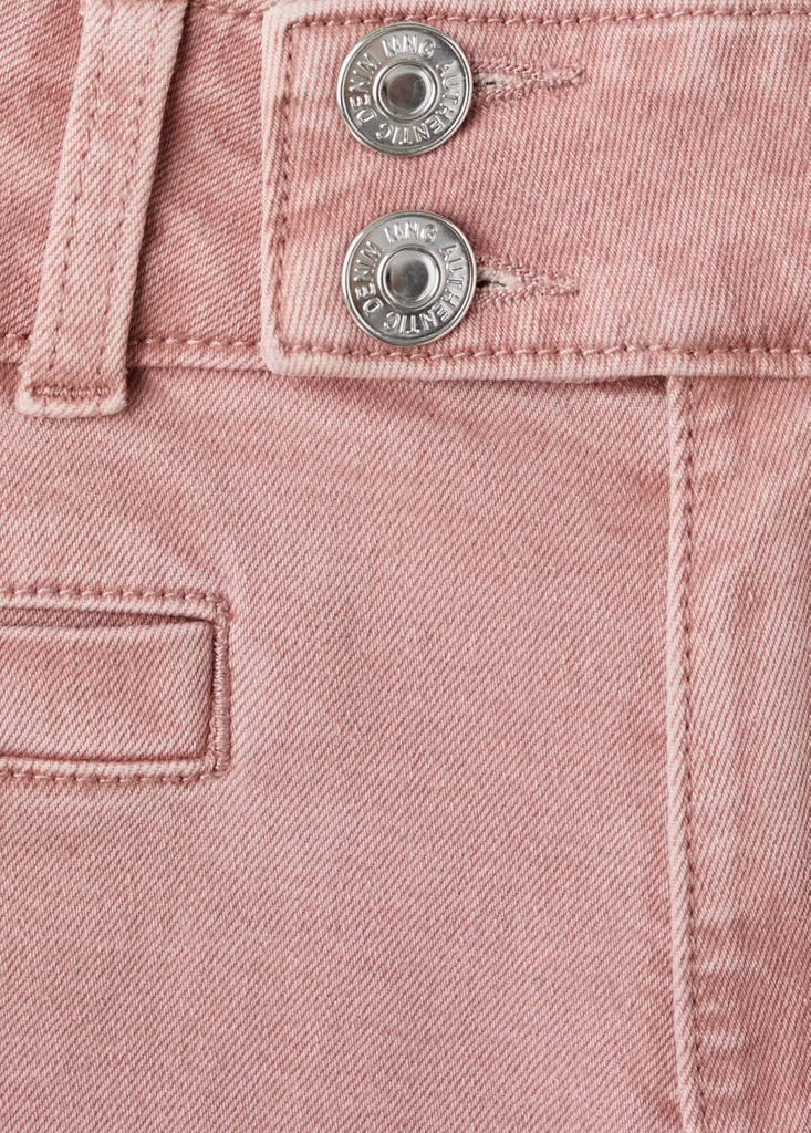 Low-waist jeans with buttons — Pastel Pink