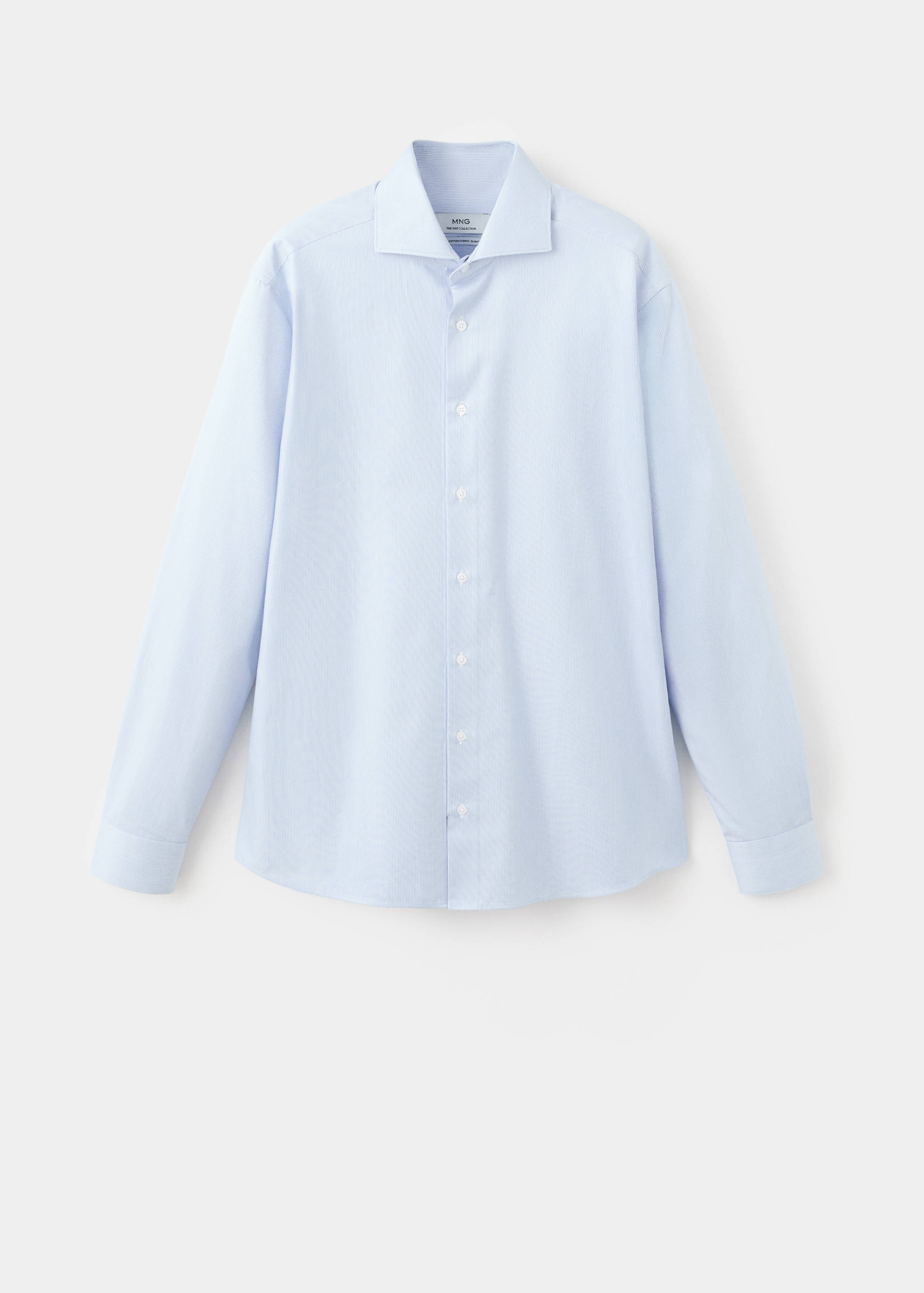 قميص بدلة بخطوط ضيقة ملائمة مصنوع من قطن جيزا - منتج دون نموذج