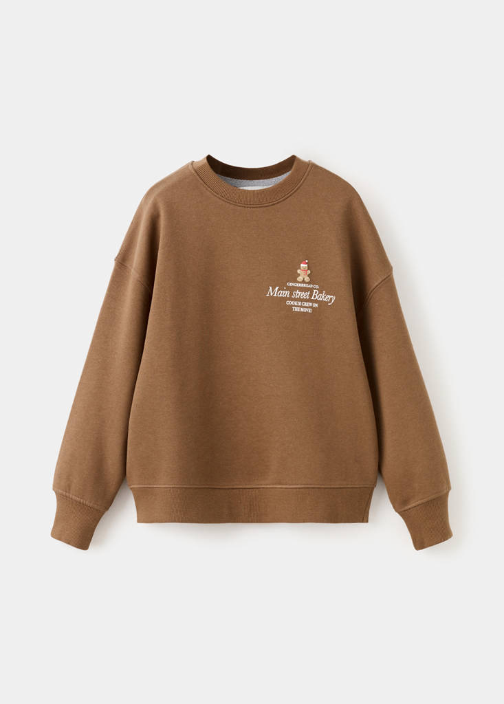 Printed cotton sweatshirt — Mustard