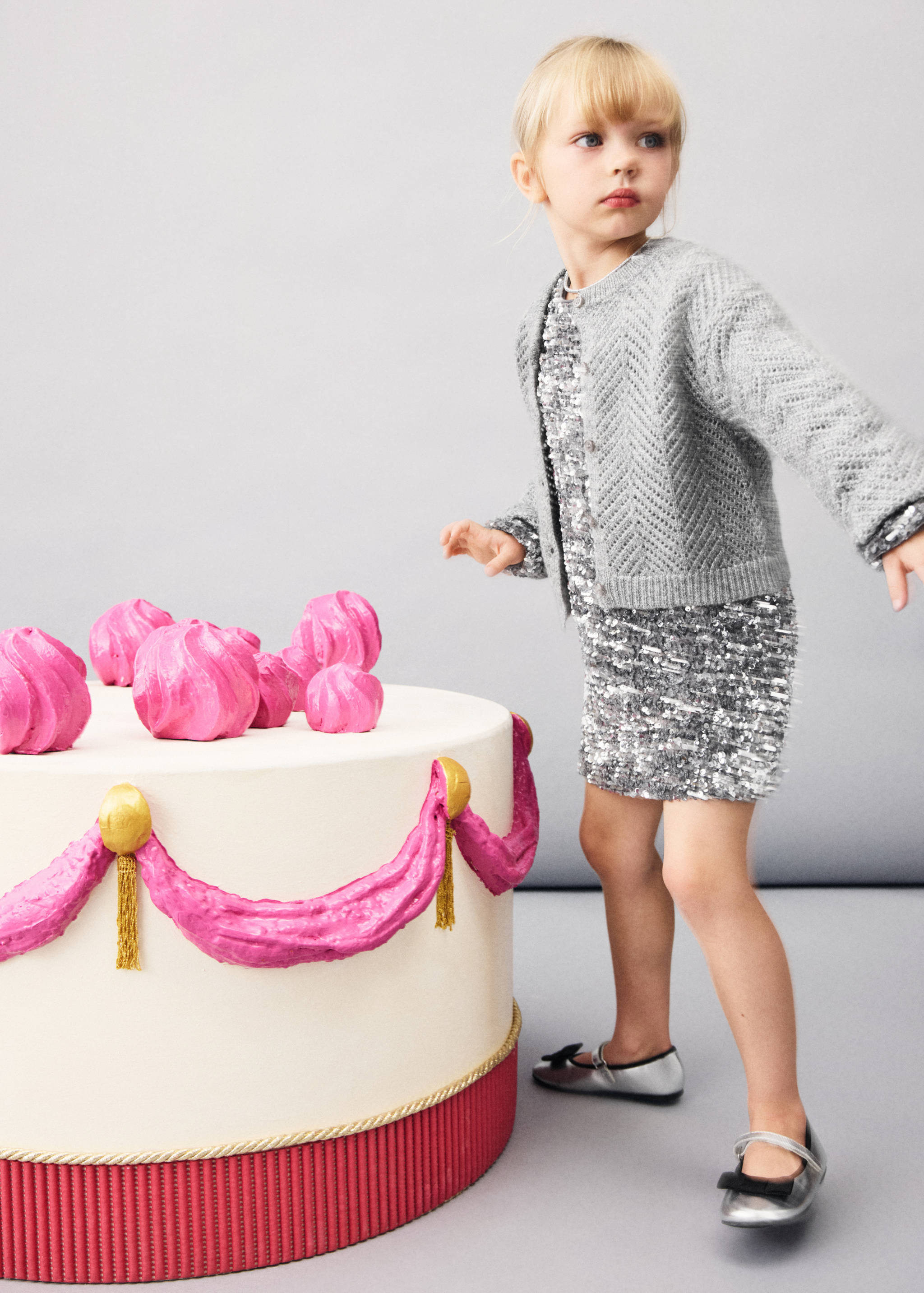 Cardigan im Fischgräten-Design - Allgemeine Ansicht