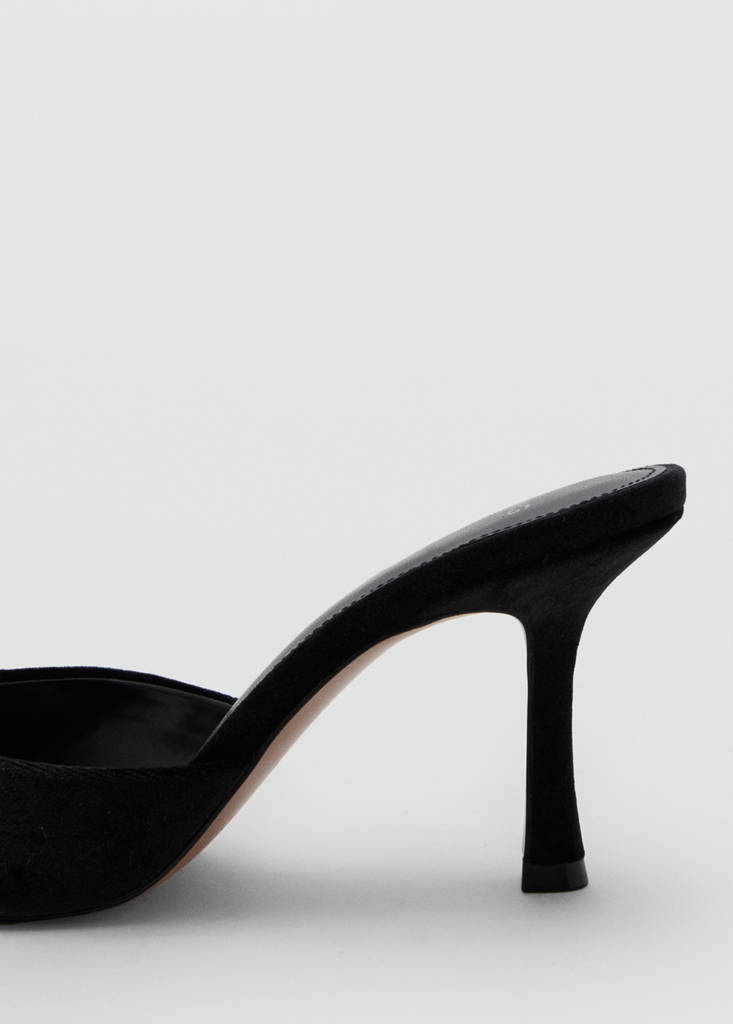 Velvet heel sandals — Black