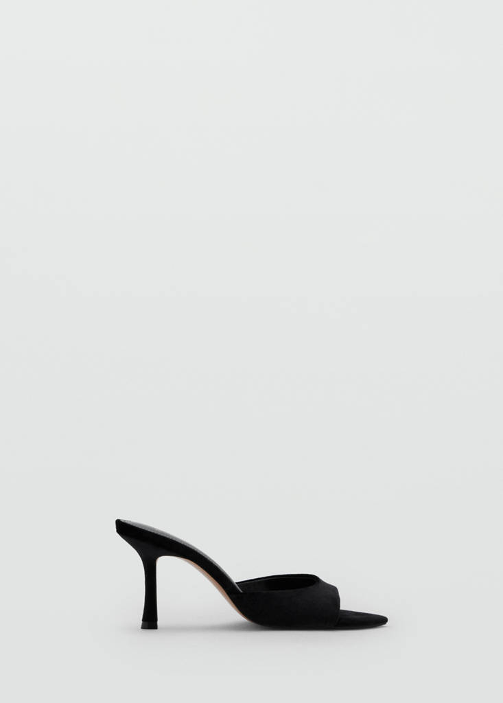 Velvet heel sandals — Black