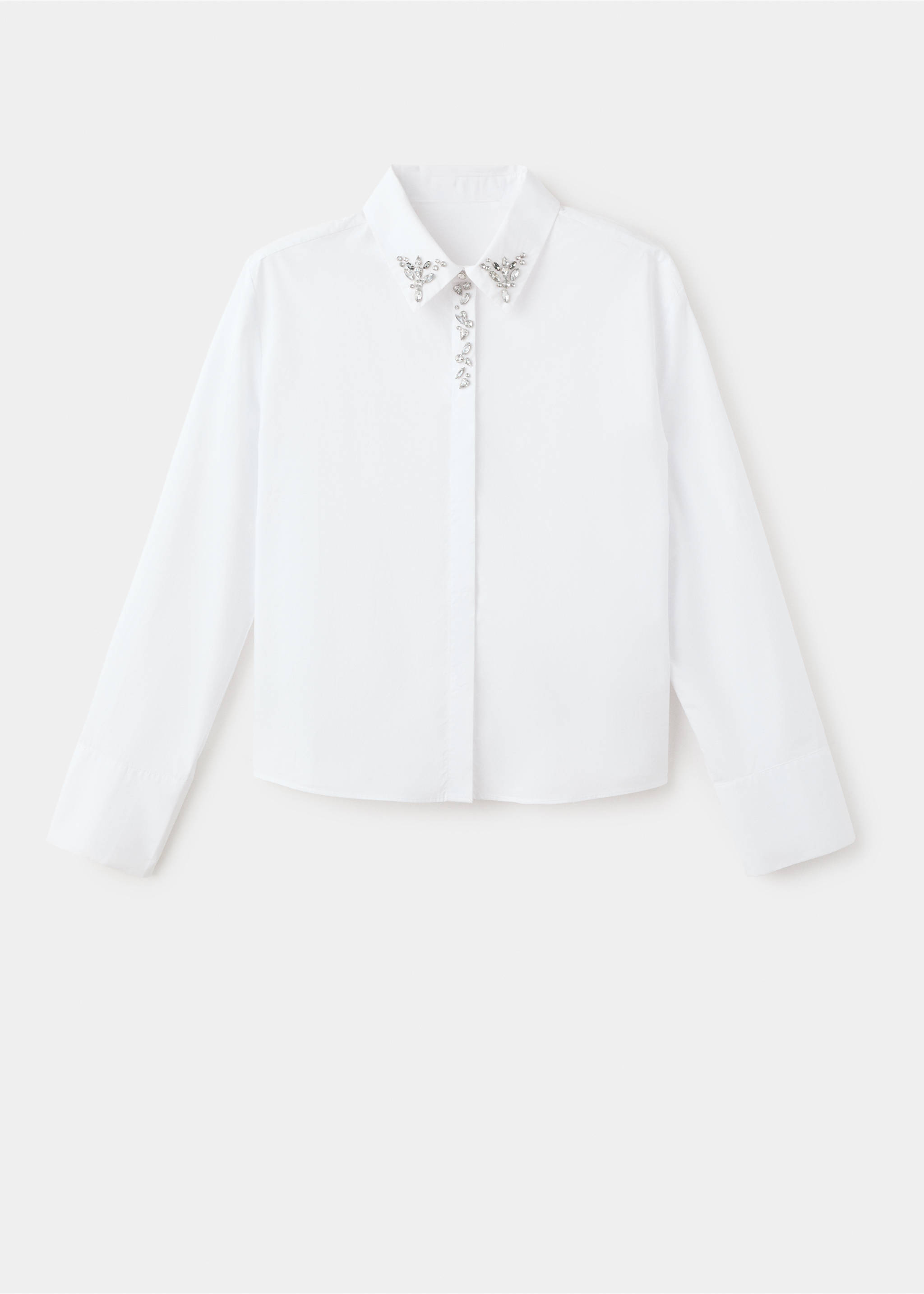 Chemise détail cristaux - Article sans modèle, Blanc cassé. Ref: 17039106-00.